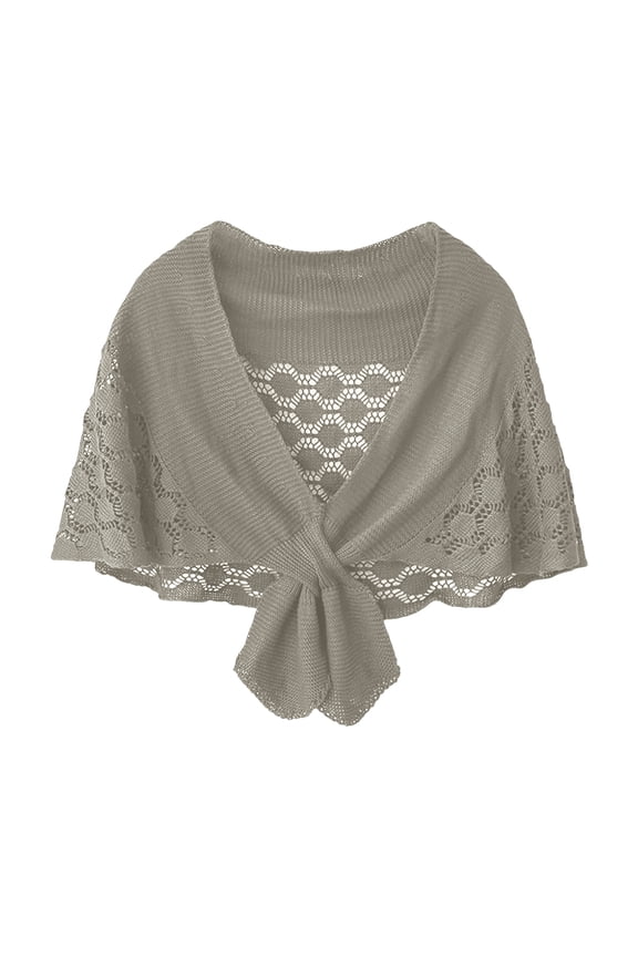 Women's Shawl Knitted Poncho Cape Scarf Pashmina Shawls Wraps Khaki One Size