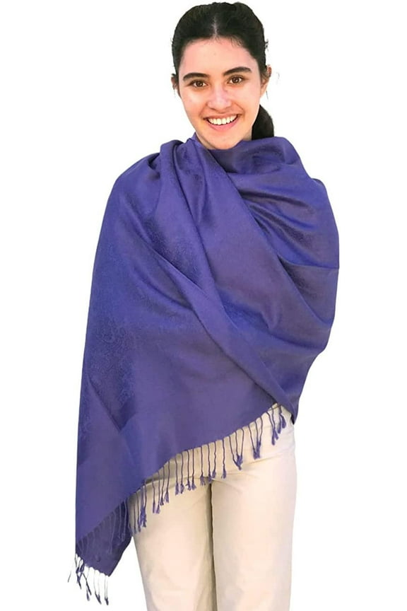 Women's Shawl Vintage Jacquard Paisley Pashmina Special Occasion Wrap Evening Scarf Double Sided Stole