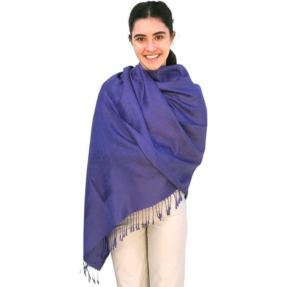 Women's Shawl Vintage Jacquard Paisley Pashmina Special Occasion Wrap Evening Scarf Double Sided Stole