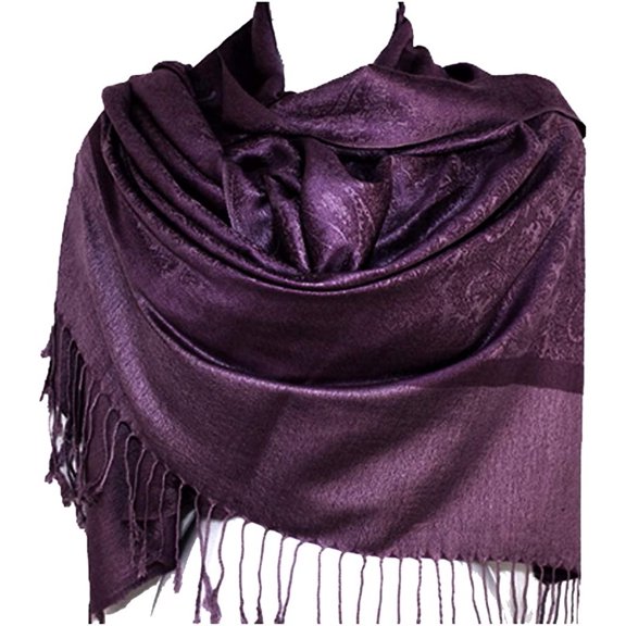 Women's Shawl Vintage Jacquard Paisley Pashmina Special Occasion Wrap Evening Scarf Double Sided Stole