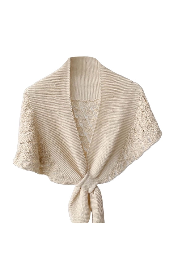 Women's Shawl Wrap Open Front Cardigan for Spring Summer Elegant Crochet Poncho Cape Pull-Through Sweater Outwear Outdoor Room Protect Cervical Spine Cloak Scarf Beige Free Size