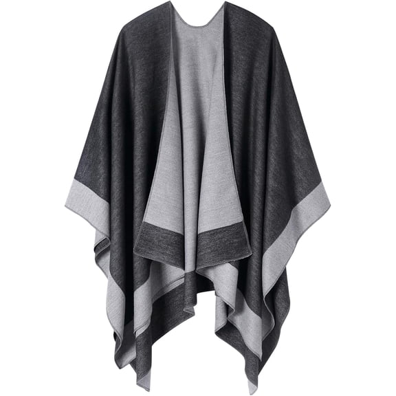 Women's Shawl Wrap Poncho Cape Cardigan Open Front Coat Shawl Wrap Scarf for Spring Fall Winter