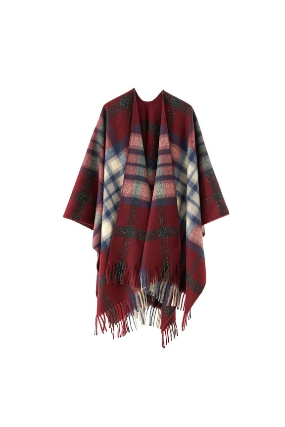 Women's Shawl Wrap Poncho Ruana Cape Cardigan Sweater Open Front for Fall Winter Spring