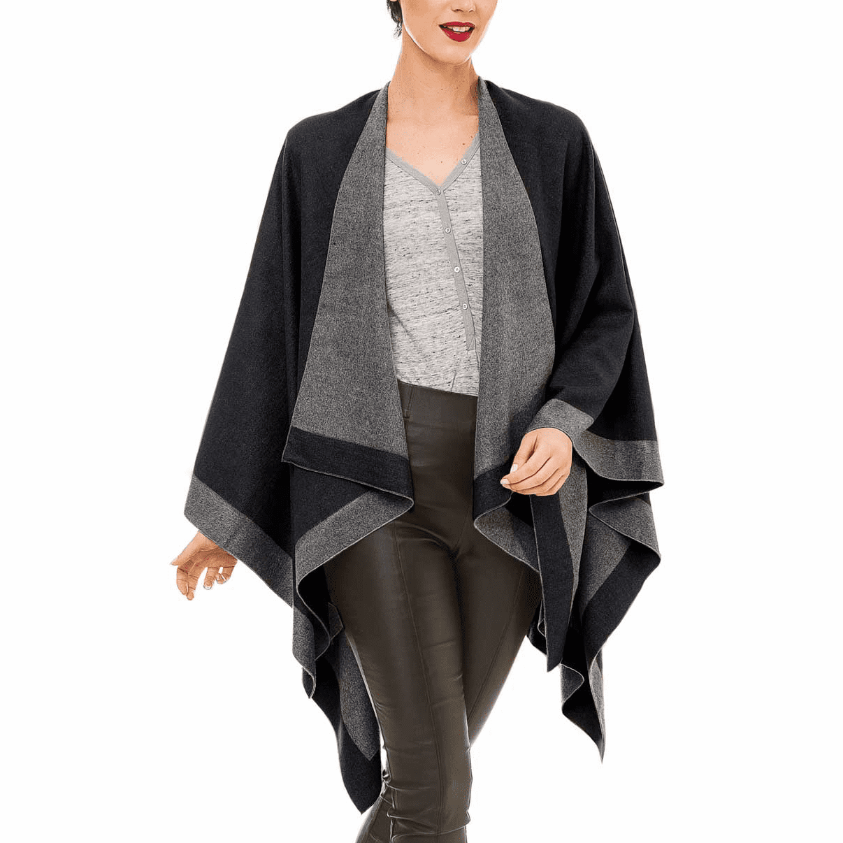Weicher Poncho-Schal In Pastellgrün – Open Front, Für Frühling, Herbst & Winter