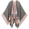 thumbnail image 1 of Women's Shawl Wrap Poncho Ruana Cape Cardigan Sweater Open Front for Spring Fall Winter (PC02-3), 1 of 13