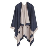 Women's Shawl Wrap Poncho for Cape Ruana for Travel Plane Blanket ...