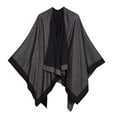 thumbnail image 1 of Women's Shawl Wrap Poncho for Cape Ruana for Travel Plane Blanket, Reversible Open Front Design (PC02-11), 1 of 4