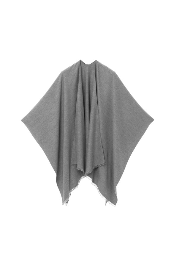 Women's Shawl Wrap Poncho for Cape Ruana for Travel Plane Blanket, Reversible Open Front Design (PC03-4)