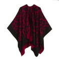 thumbnail image 1 of Women's Shawl Wrap Poncho for Cape Ruana for Travel Plane Blanket, Reversible Open Front Design (PC09-13), 1 of 5