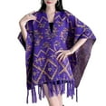 thumbnail image 1 of Women's Shawl Wrap with Tassel Retro Style for Fall (Triangle Purple), 1 of 4