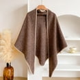 thumbnail image 1 of Women's Shawl Wraps Fall Winter Warm Scarf Lounge Cardigan Open Front Poncho Cape Brown Free, 1 of 3