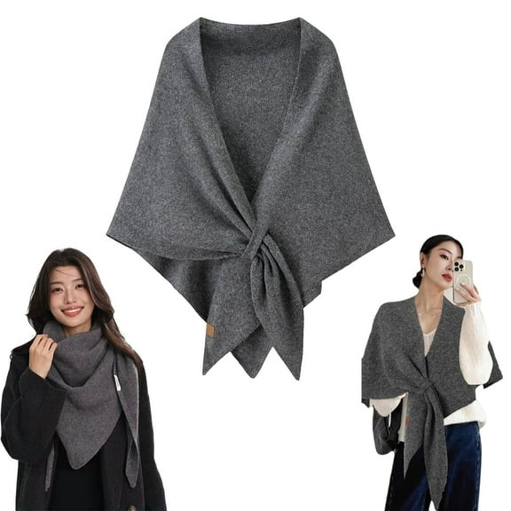 Women's Shawl Wraps Open Front Cardigan, Elegant Shawl Wraps with Loop, Soft Open Front Poncho Sweater, Women's Solid Color Scarf
