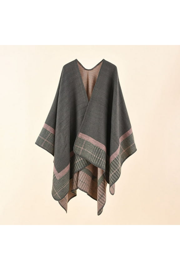 Women's Shawls and Wraps Open Front Poncho Cape Cardigan Vintage Winter Blanket Sweater