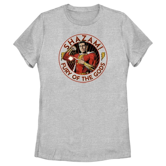 Women's Shazam! Fury of the Gods Hero Circle Graphic Tee Athletic Heather Small