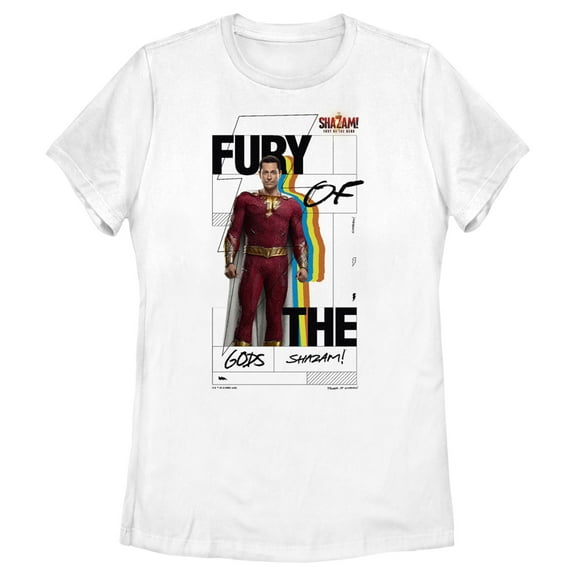 Women's Shazam! Fury of the Gods Hero Photo  Graphic Tee White Small