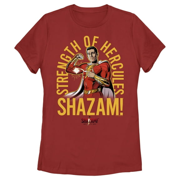 Women's Shazam! Fury of the Gods Strength of Hercules Graphic Tee Red Medium
