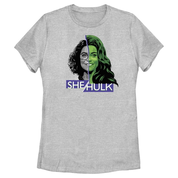 Women's She-Hulk: Attorney at Law Half Lawyer Half Hero Graphic Tee Athletic Heather Large