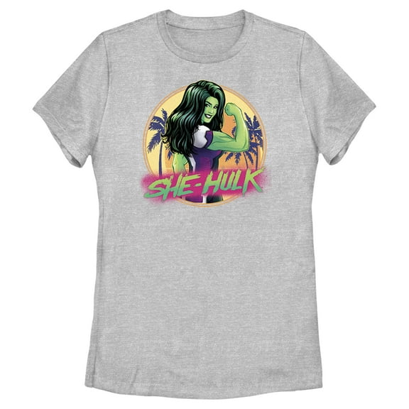 Women's She-Hulk: Attorney at Law Hero at the Beach  Graphic Tee Athletic Heather Medium