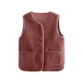 thumbnail image 1 of Women's Shearling Vest Lined Sleeveless Jacket For Winter Warmth Canvas Coat Girls Furry Vest Hiking Vest Women Vest Side Womens plus Size Coats E Vest for Women Insulated Vest Women Womens, 1 of 2