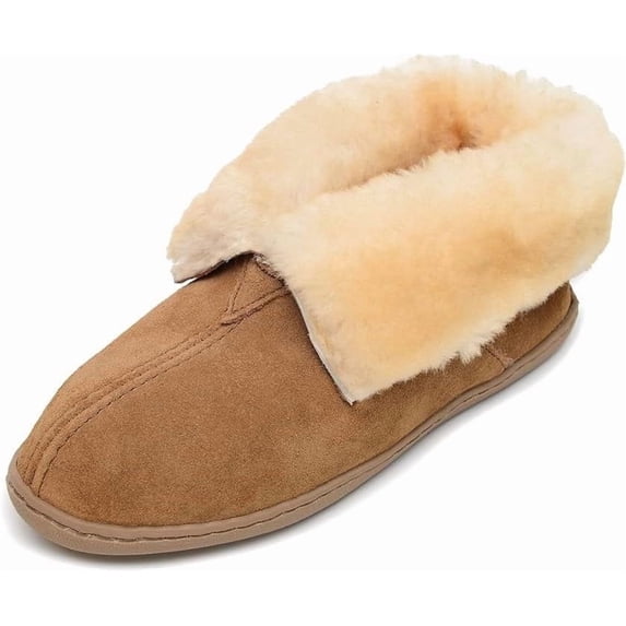 Minnetonka Women's Sheepskin Ankle Boot, Golden Tan, 10 W US