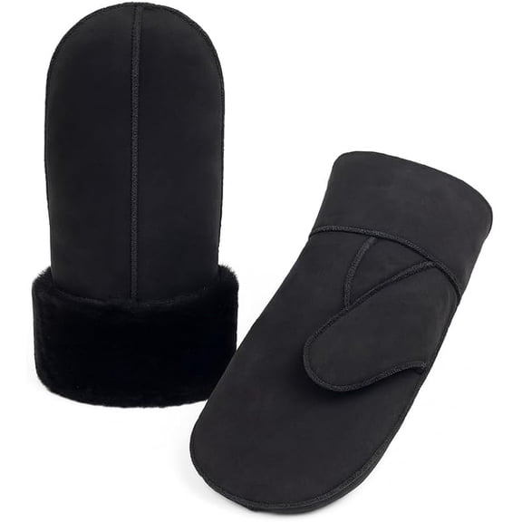 Women's Sheepskin Fur Mittens – LWG Certified Premium Shearling Leather Warm Cold Weather Winter Gloves