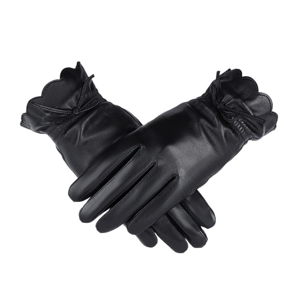 Women's Sheepskin Gloves,Quality Genuine Leather Mittens Driving Riding Glove ,Flexible and Comfortable