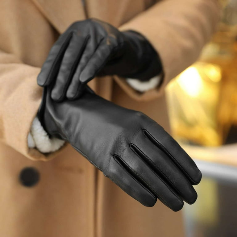 Men's Fur-Lined Italian Lambskin Gloves –