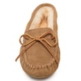 thumbnail image 1 of Minnetonka Womens Sheepskin Soft Leather Sole Moccasin Tan Size 9, 1 of 6