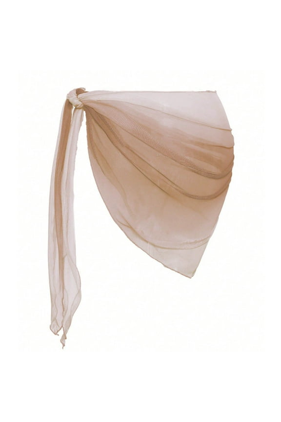 Women's Sheer Chiffon Sarong Cover-Up - Beach Short Wrap Skirt for Swimwear, Lightweight Bikini Wrap & Scarf for Poolside or Resort