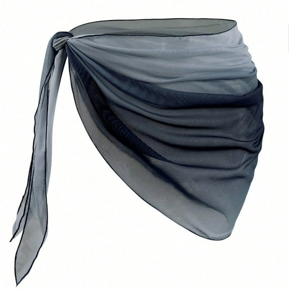 Women's Sheer Chiffon Sarong Cover-Up - Beach Short Wrap Skirt for Swimwear, Lightweight Bikini Wrap & Scarf for Poolside or Resort