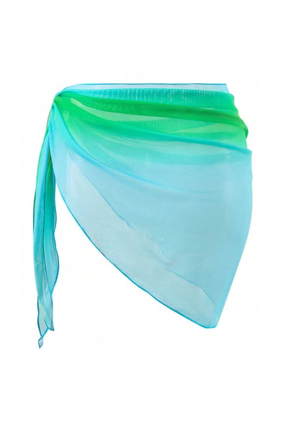 Women's Sheer Chiffon Sarong Cover-Up - Beach Short Wrap Skirt for Swimwear, Lightweight Bikini Wrap & Scarf for Poolside or Resort