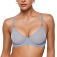thumbnail image 1 of Women's Sheer Demi Balconette Bra Sexy Mesh Unlined Underwire See Through Demi Bras, 1 of 6