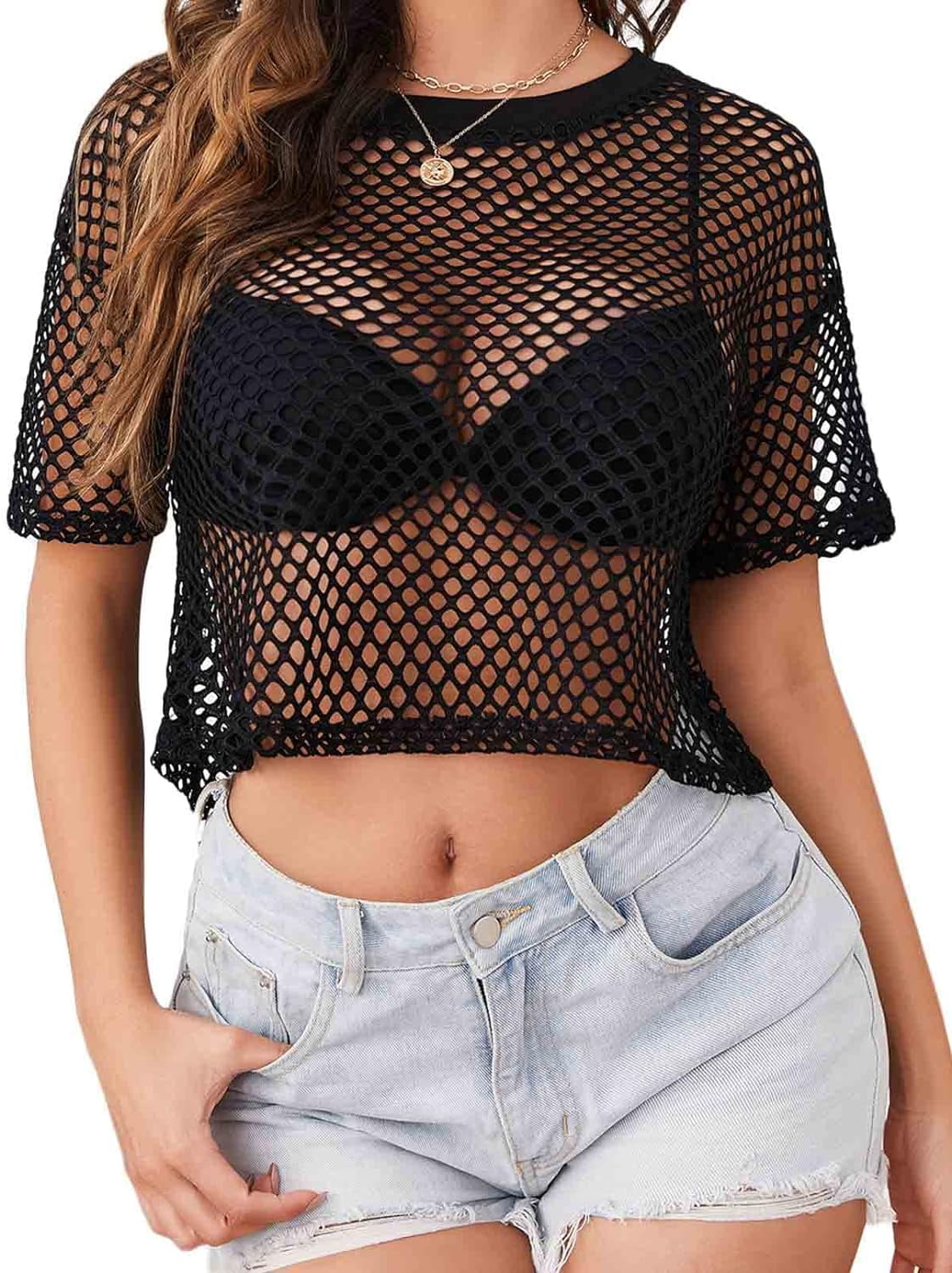 fishnet shirts for ladies