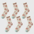thumbnail image 1 of Women's Sheer Floral Embroidered Ankle Socks with Ruffle Cuff 6Pk - Red, 1 of 3
