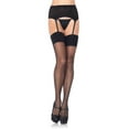 thumbnail image 1 of Women's Sheer Garterbelt and Stocking Set, Black/Black, One Size, 1 of 4