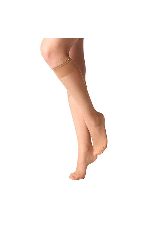 Women's Sheer Knee High Stockings with Reinforced Toe 20D Nylon Hosiery for Elegant Style and All Day Comfort Size:One Size