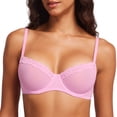 thumbnail image 1 of Women's Sheer Mesh Balconette Bra Sexy Unlined Demi Underwire Bras Lace Plus Size, 1 of 6
