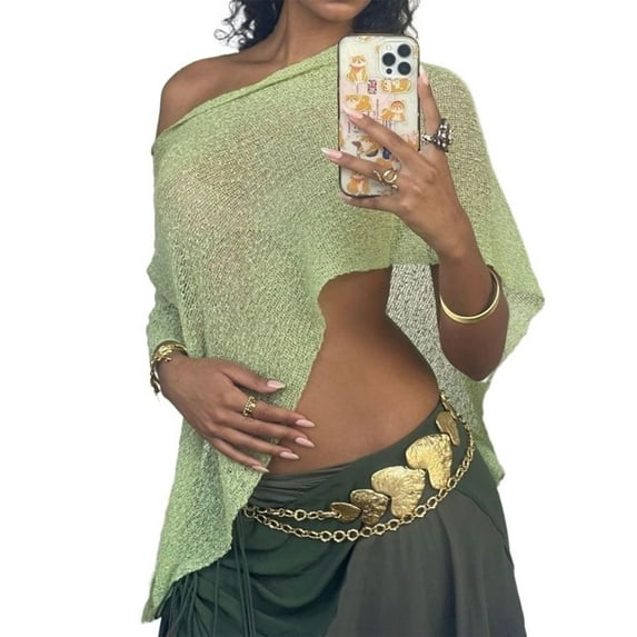 Women's Sheer Mesh Beach Poncho Shawl, Lightweight Crochet Knit Cover Up for Summer Travel Resort Wear Boho Style Cover-Up