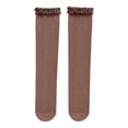 thumbnail image 1 of Women's Sheer Mesh Fishnet Knee-High Socks with Ruffled Lace Polka Dot Stockings (1 Pair), 1 of 3