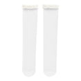 thumbnail image 1 of Women's Sheer Mesh Fishnet Knee-High Socks with Ruffled Lace Polka Dot Stockings (1 Pair), 1 of 3