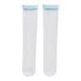 thumbnail image 1 of Women's Sheer Mesh Fishnet Knee-High Socks with Ruffled Lace Polka Dot Stockings (1 Pair), 1 of 3