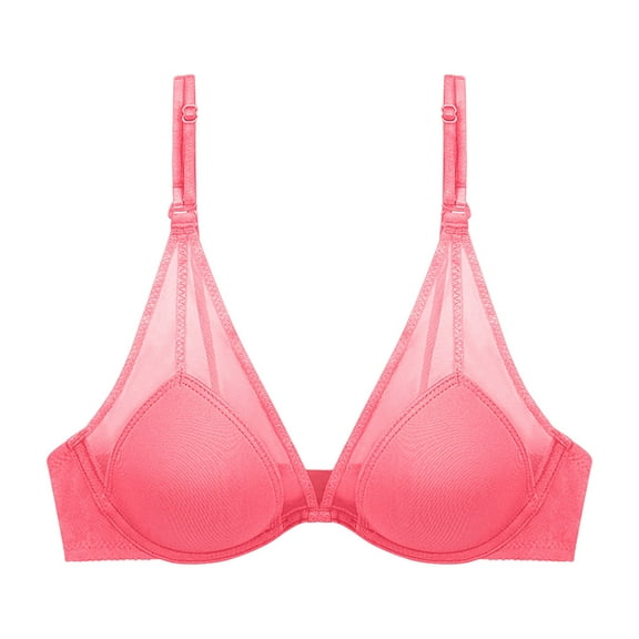 Women's Sheer Mesh Lace Underwire Bra French Style Lingerie Comfortable Support Thin Cups Classic Design