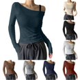 thumbnail image 1 of Women's Sheer Mesh Off The Shoulder Tops Long Sleeve See Through Shirts Going Out Party Club Outfits Football Shirt Women Women Casual Tee All Womens, 1 of 5