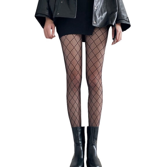 Women's Sheer Mesh Patterned Tights - High Waist, Footed Pantyhose, One Size, Stretchy, Fashionable