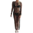 thumbnail image 1 of Women's Sheer Mesh Pearl Rhinestone Cover Up Dress Beach Swimwear Bikini Bathing Suit Coverups, 1 of 11