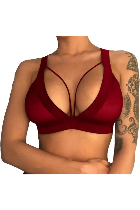 Women's Sheer Mesh Sexy Bra Wire-Free Cut Out Plus Size Bra Non-Padded Lace Unlined Full Coverage Underwear