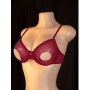 Women's Sheer Mesh Through Bra Sheer Bralette Underwire Bra Hollow Out Design Open Cup Lingerie Bra