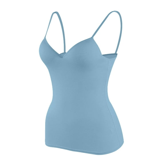 Women's Shelf Bra Camisole, Adjustable Spaghetti Strap Tank Top with Built-In Padded Bra, Seamless Wire-Free Support for a Smooth Look, Basic Layering Piece