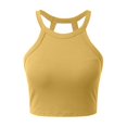 thumbnail image 1 of Women's Shelf Bra Camisole Tops 2 In 1 Breathable Retro Yoga Shirt Adjustable Spaghetti Strap Basic Basic Undershirt, 1 of 9