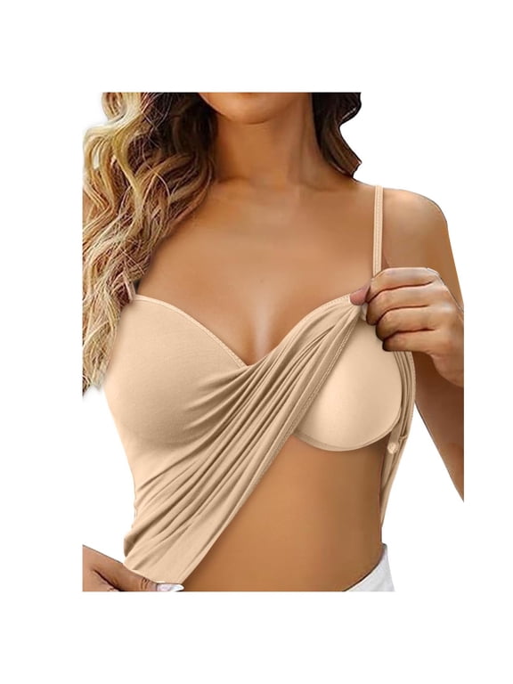 Women's Shelf Bra Camisole Tops Adjustable Spaghetti Strap Cami Tank Cotton Undershirts